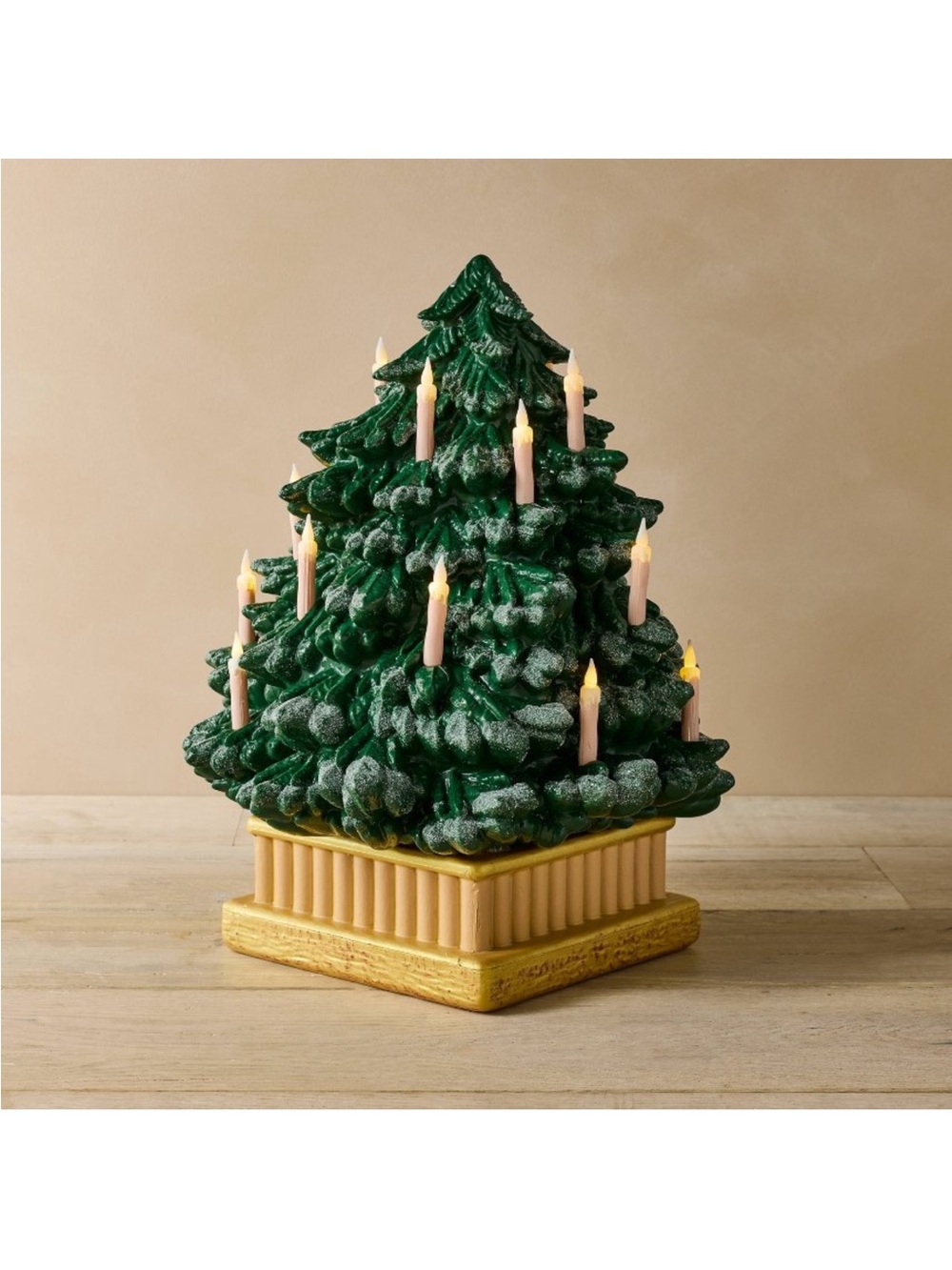 NEW John Derian Lighted 14" Christmas Tree with Candles Blow Mold 2025